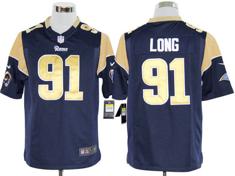 St. Louis Rams 91 LONG blue Nike Game NFL jerseys